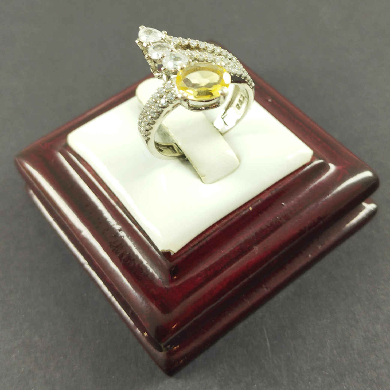 Yellow Citrine Silver Ring for Women