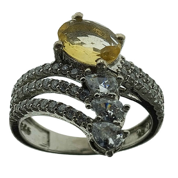 Yellow Citrine Silver Ring for Women