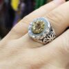 Persian Yellow Citrine Silver Ring for Men Varshasb