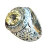 Persian Yellow Citrine Silver Ring for Men Varshasb