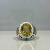 Persian Yellow Citrine Silver Ring for Men Tirdad