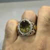 Persian Yellow Citrine Silver Ring for Men Tirdad
