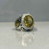 Persian Yellow Citrine Silver Ring for Men Tirdad