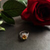 Yellow Citrine Silver Ring for Women Artisan