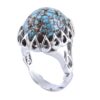 Persian Neyshabur Turquoise Silver Ring Handcrafted