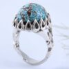 Persian Neyshabur Turquoise Silver Ring Handcrafted