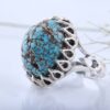 Persian Neyshabur Turquoise Silver Ring Handcrafted