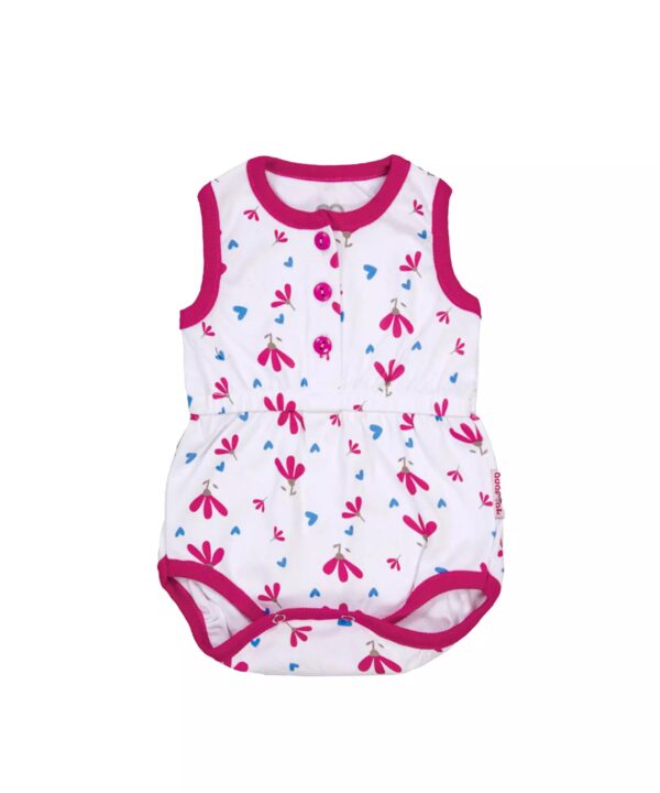 Pink Sleeveless Floral Bodysuit for Baby Girl