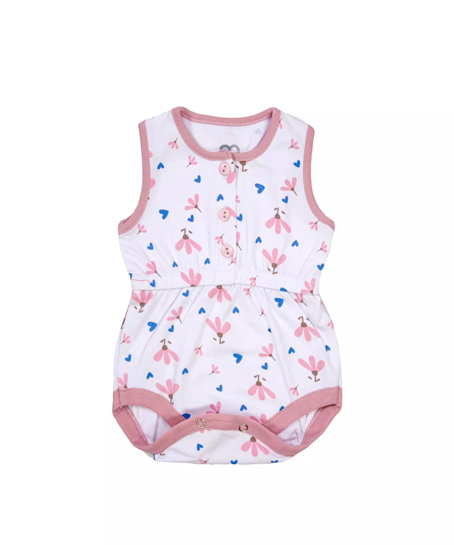 Pink Sleeveless Floral Bodysuit for Baby Girl