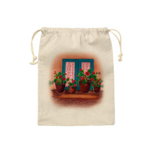 Linen Bread Bags for Homemade Bread with Floral Design