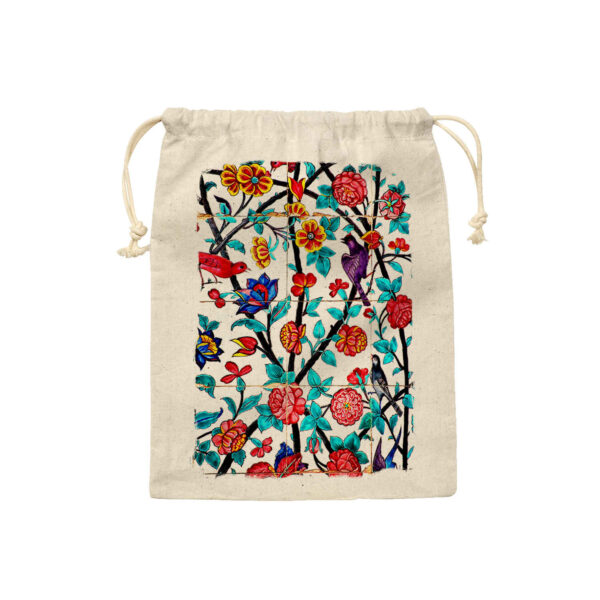 Drawstring Cotton Storage Bag - Eco-Friendly and Reusable Sadia Tile Design