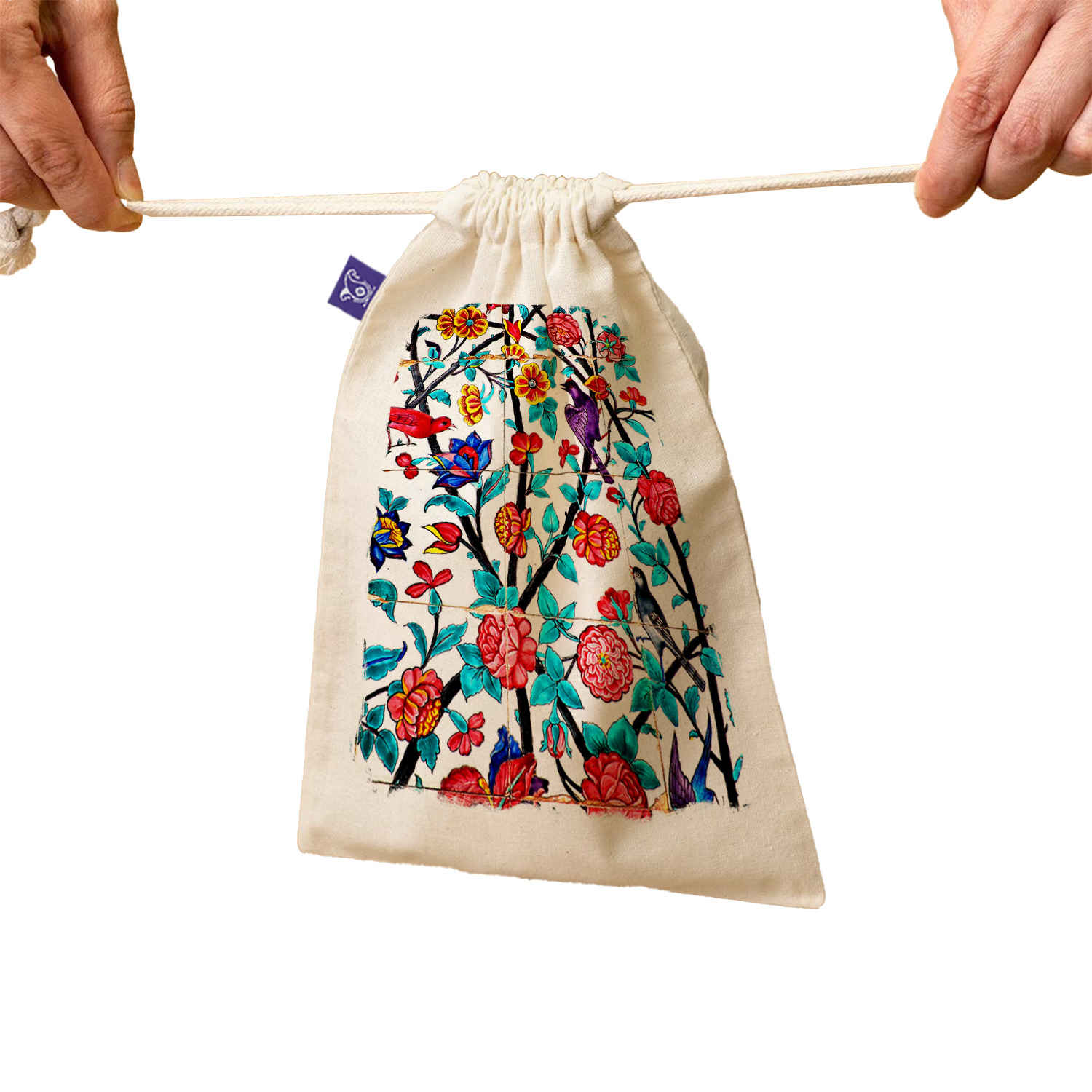 Drawstring Cotton Storage Bag – Eco-Friendly and Reusable Sadia Tile Design