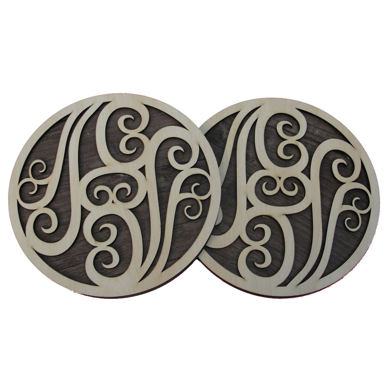 Round Wooden Trivet Under the Plate