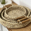 Set of 3 Handwoven Basket with Bamboo Handle