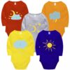 Set of 5 Lap Shoulder Baby Bodysuit Long Sleeve