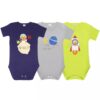 Set of 3 Lap Shoulder Baby Bodysuit Short Sleeve