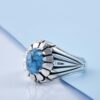 Persian Neyshabur Turquoise Silver Ring Handcrafted for Men
