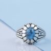Persian Neyshabur Turquoise Silver Ring Handcrafted for Men