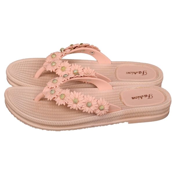 Flip Flop Thong Slippers for Women Non-Slip with Flower Design