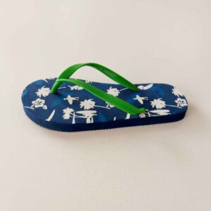 Thong Slippers with Palm Trees Design Blue for Men