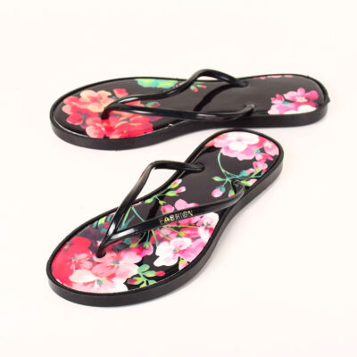 Thong Slippers with fuzzy Pattern for Women and Beach