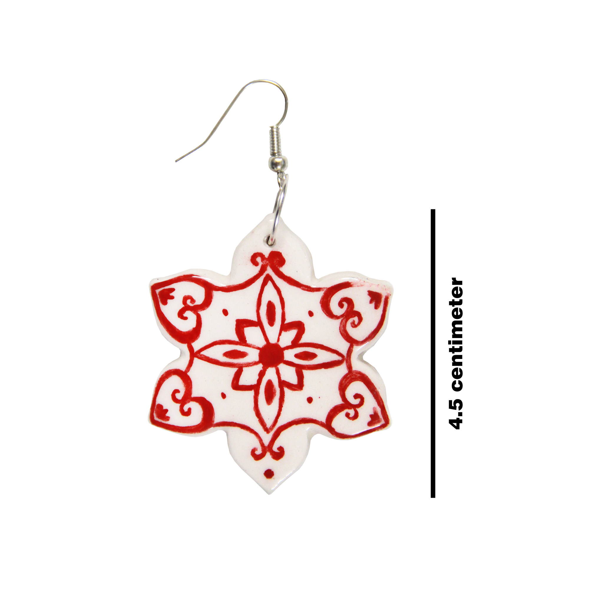 Ceramic Earrings for women Traditional Style Flower