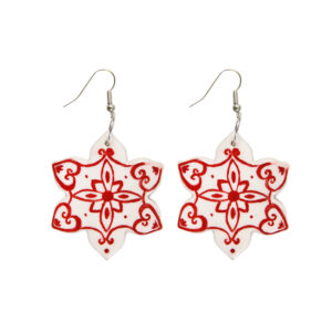 Ceramic Earrings for women Traditional Style Flower