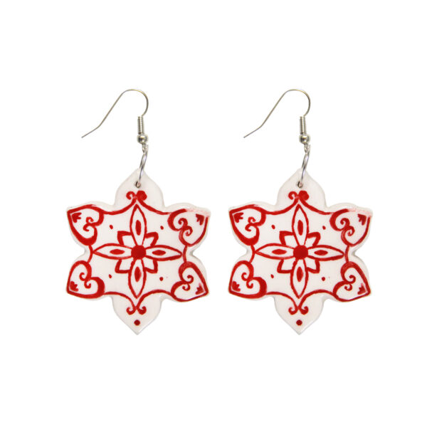 Ceramic Earrings for women Traditional Style Flower