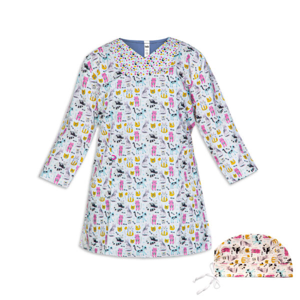 Women's V-Neck Vet Scrub Uniform with Cap – Classic & Comfortable