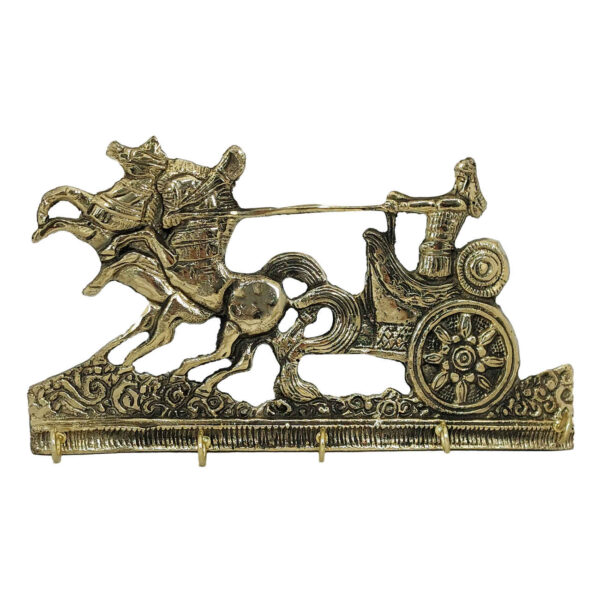 Brass Key Holder Vintage Chariot Unlock Nostalgic Elegance