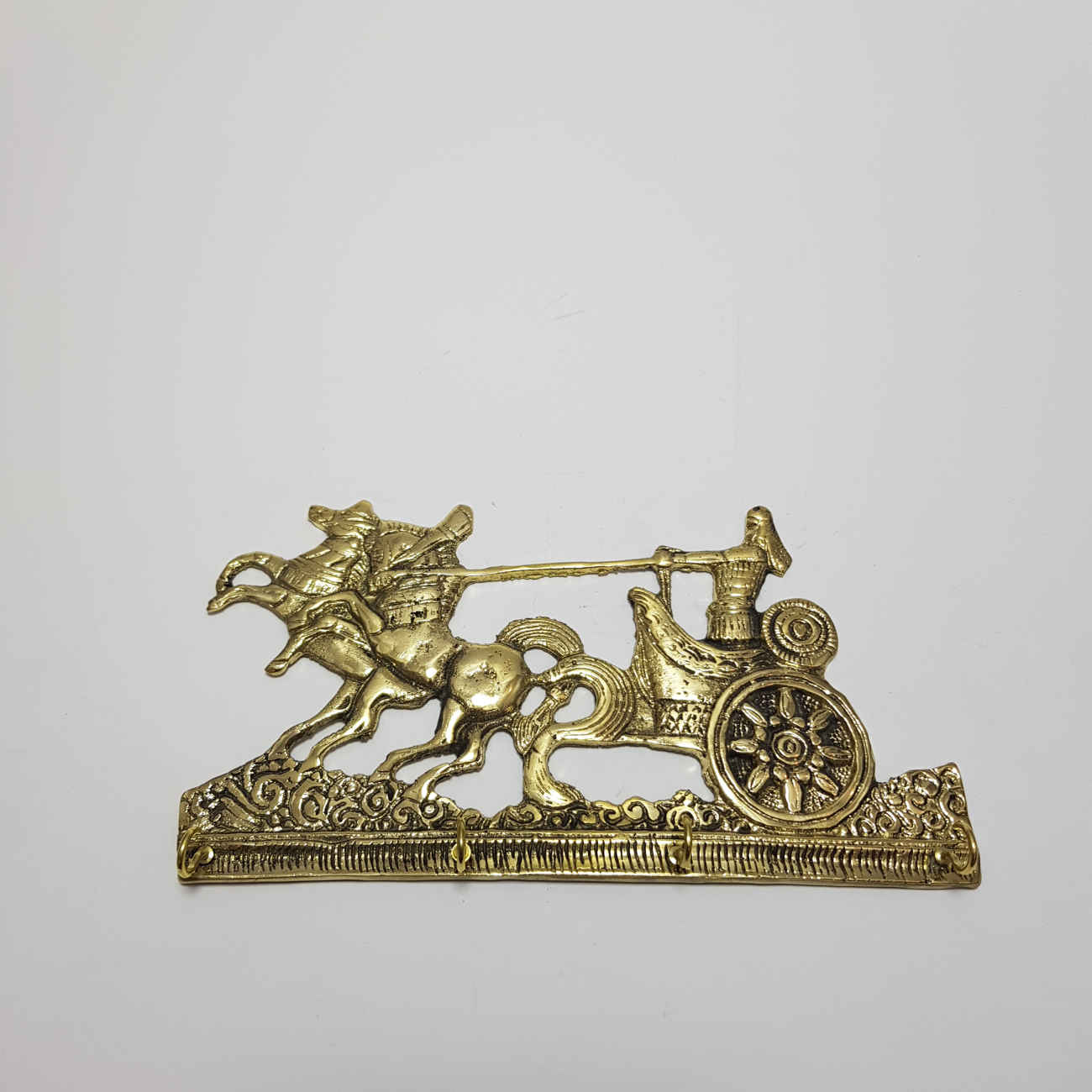 Brass Key Holder Vintage Chariot Unlock Nostalgic Elegance