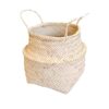 Persian Handwoven Palm Leaf Storage Basket with Handle