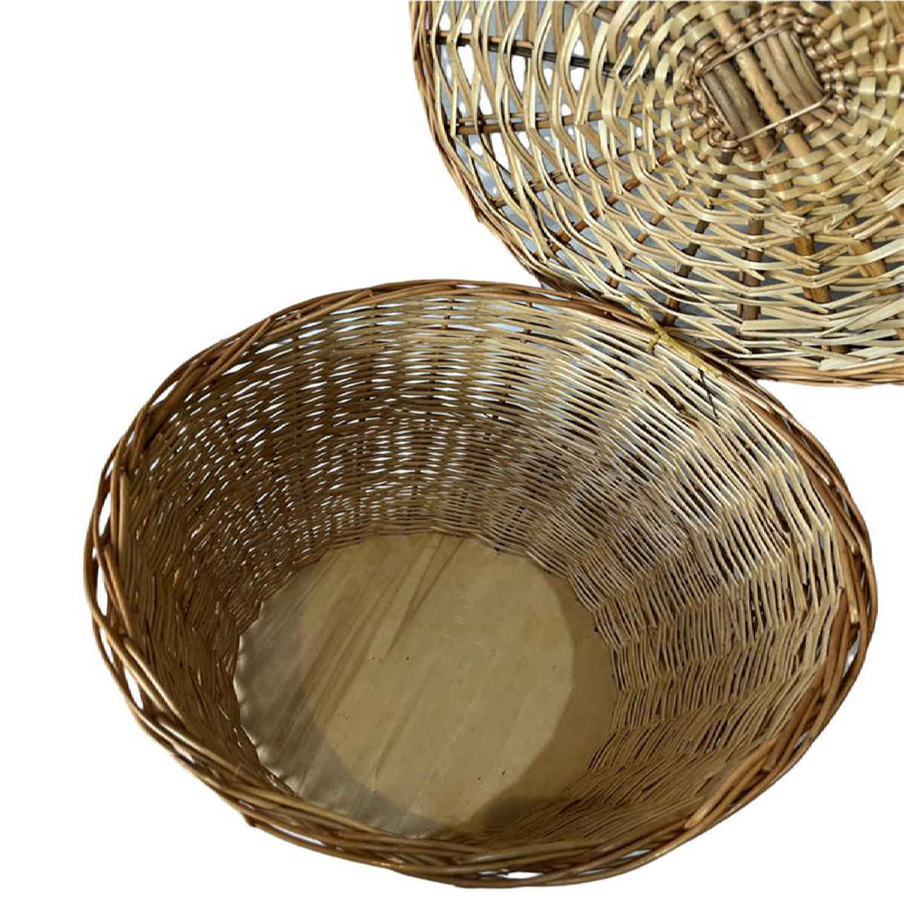 Handwoven Wicker Basket with Lid for Laundry