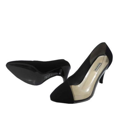 Women’s Leather High Heels Shoes one Side Clear