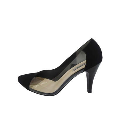 Women’s Leather High Heels Shoes one Side Clear