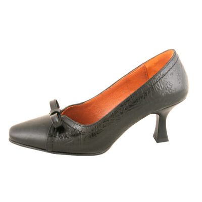 Women’s Leather High Heels Shoes with Bow