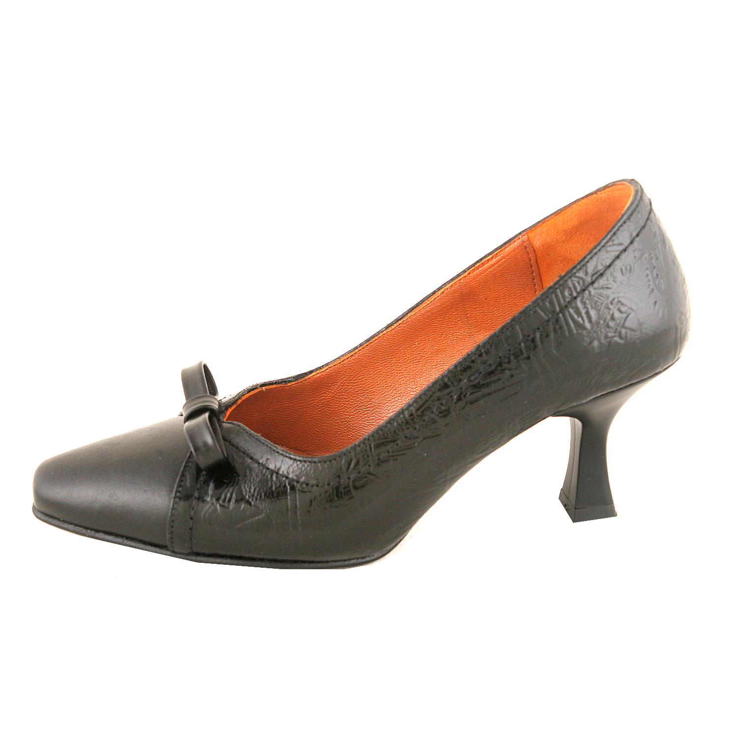 Women's Leather High Heels Shoes with Bow