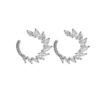 Rhodium Plated Stud Earring for Women Wheat Grain