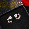 Stud Earrings for Women Floral Design