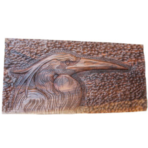 Wood Carved Wall Art Model Pelikan