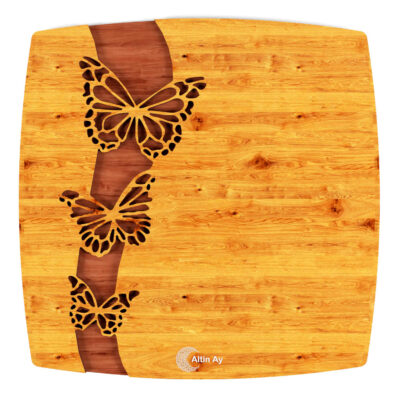 Wooden Trivet Butterfly Design for Hot Pot