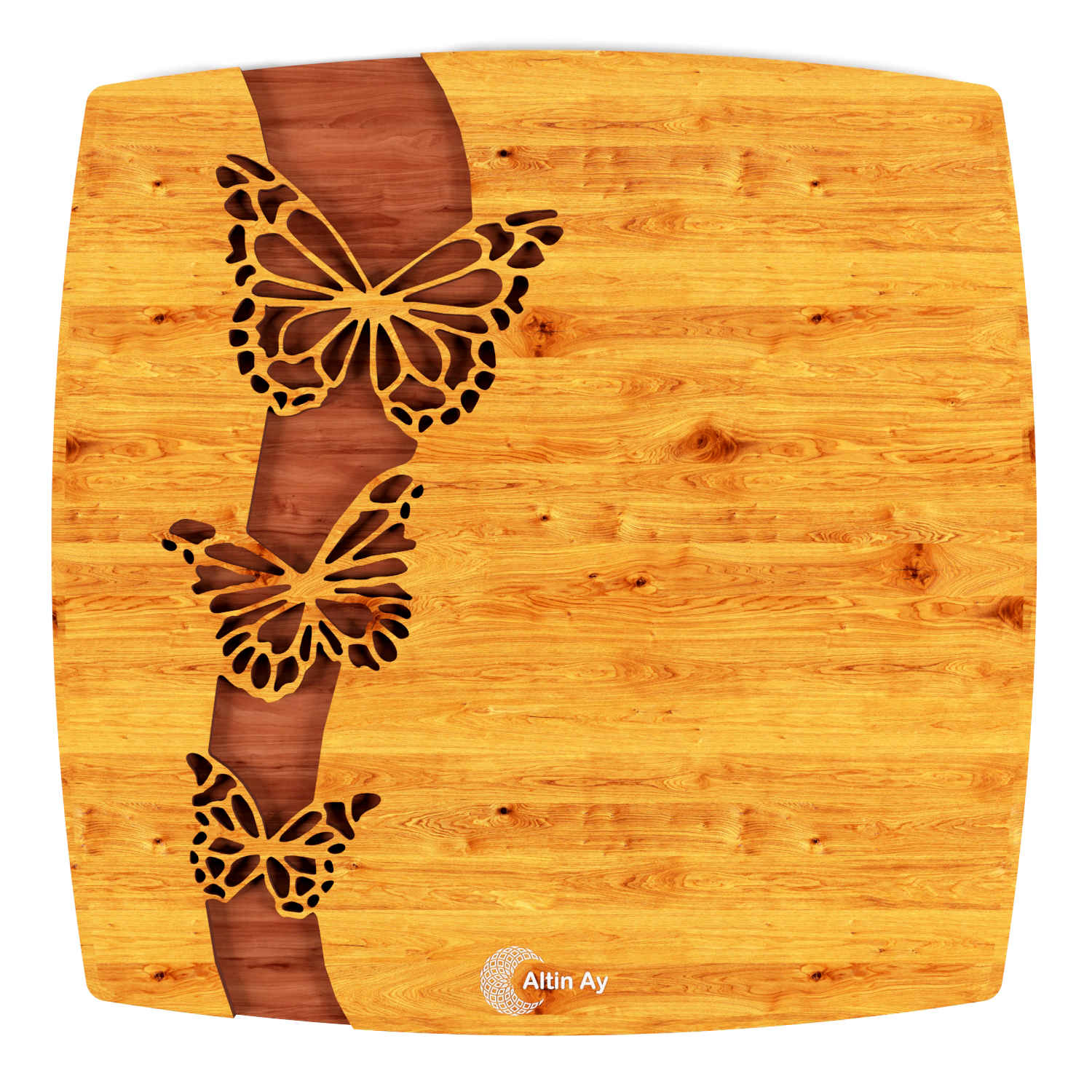 Wooden Trivet Butterfly Design for Hot Pot