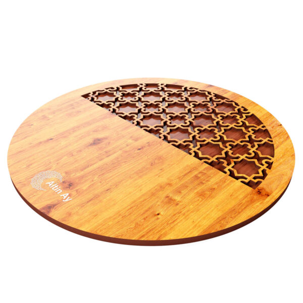 Wooden Trivet with Arabesque Design for Hot Pot