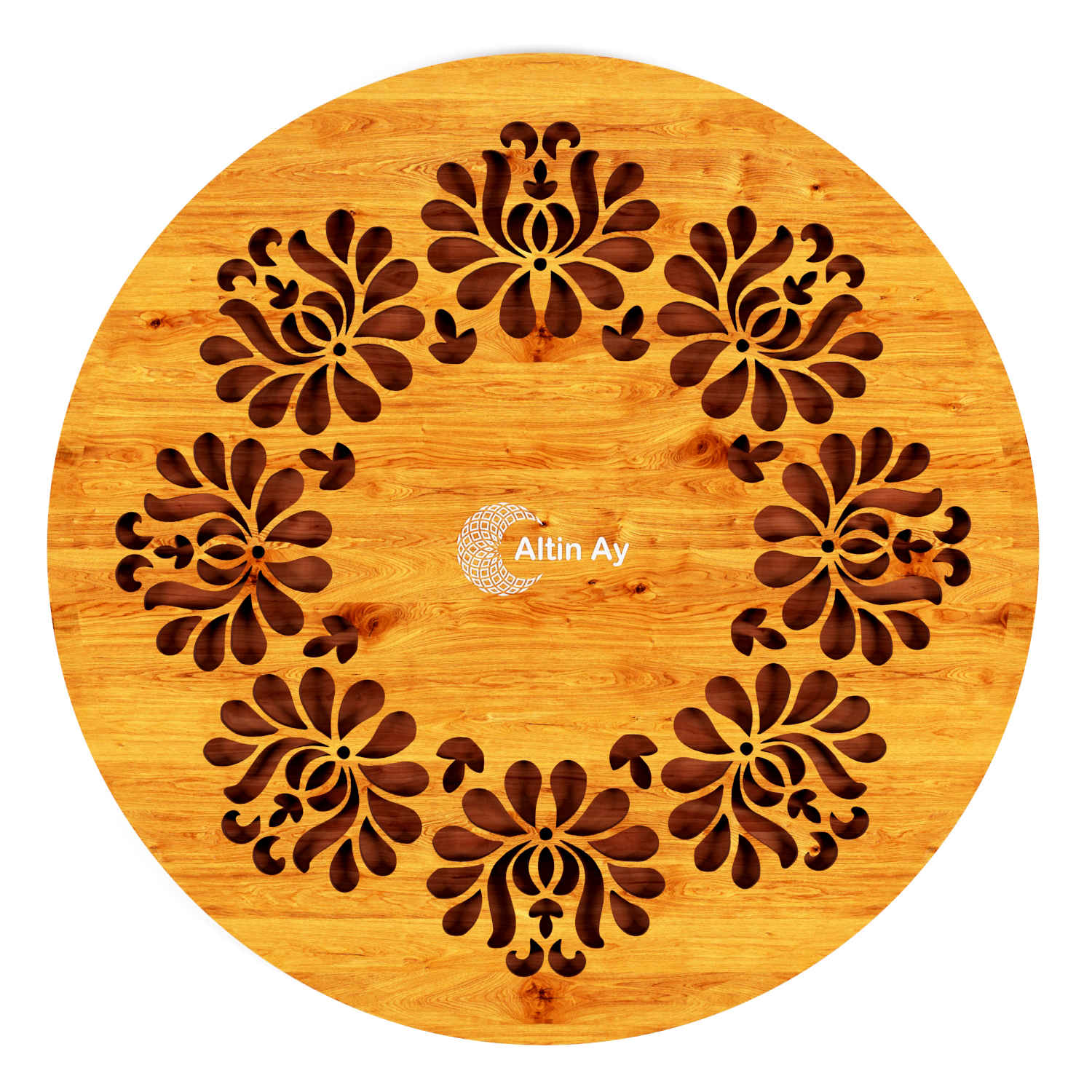 Handcrafted Wooden Trivet with Mandala Design Heat Resistant