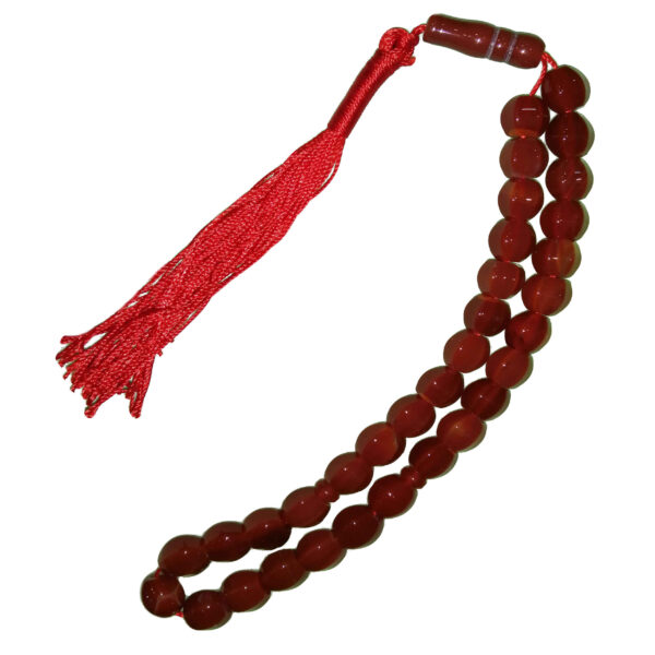 Islamic Agate Rosary Crafted with 33 Prayer Beads Tasbih Hadi