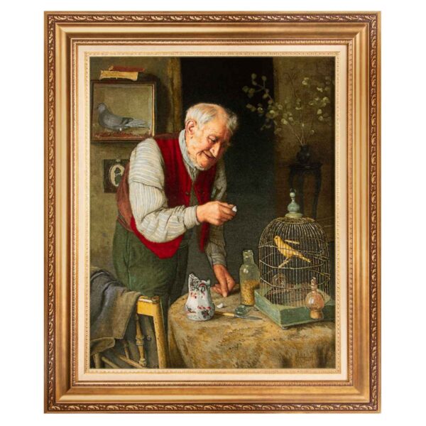 Hand-Knotted Persian Pictorial Rug from Tabriz Depicting Favourite Pet by Charles Spencelayh