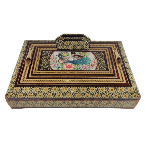 Floral Fantasy – Wooden Desk Organizer with Khatamkari Art