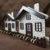 4 Hook Wall Key Holder with Small Cottage Design