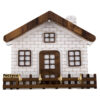 4 Hook Wall Key Holder with Small Cottage Design