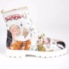Graffiti Print Ankle Boot for Women – Synthetic Leather & Roper Heel